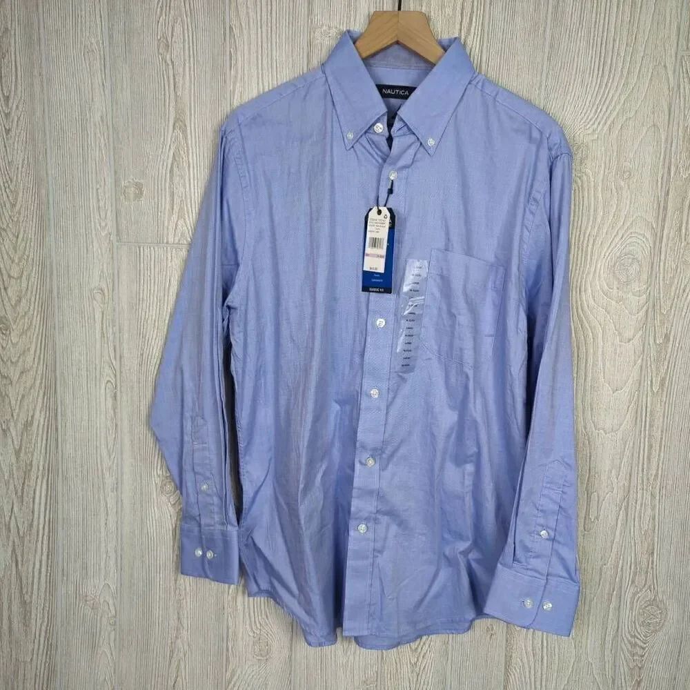Brand New Nautica Men’s Large 16 - 32/33 Adjustable Collar Button Down Shirt